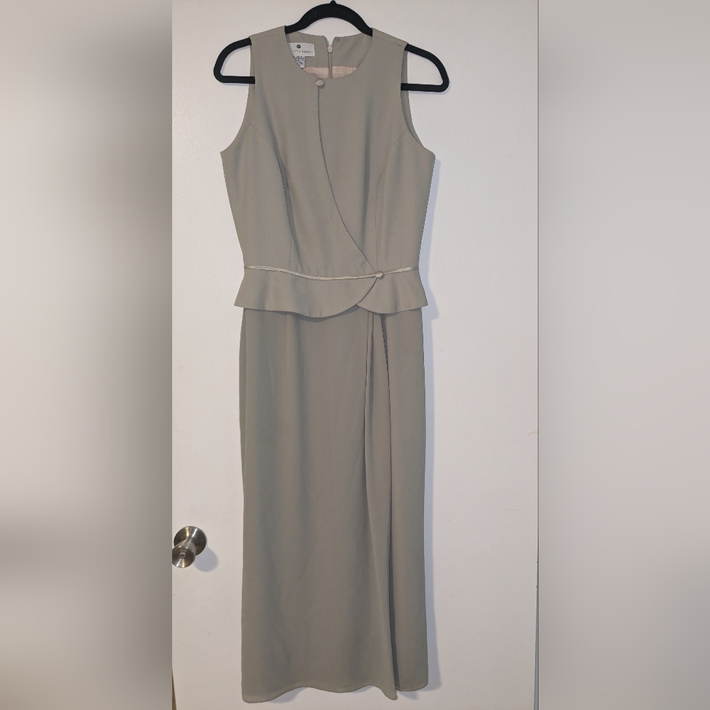 Vintage Sage Green Peplum Saks Fifth Avenue Dress